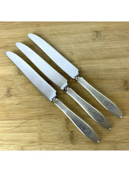 Oneida Community Bird Of Paradise 3 Knives Silverplate Handle Stainless Blades - Picture 2 of 5